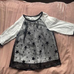 Black and White Star Pattern Kids Top